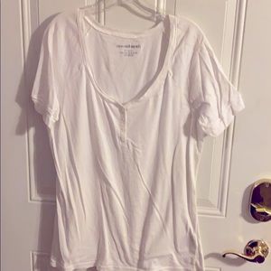 Norma Kamali white shirt sleeve Henley 2X